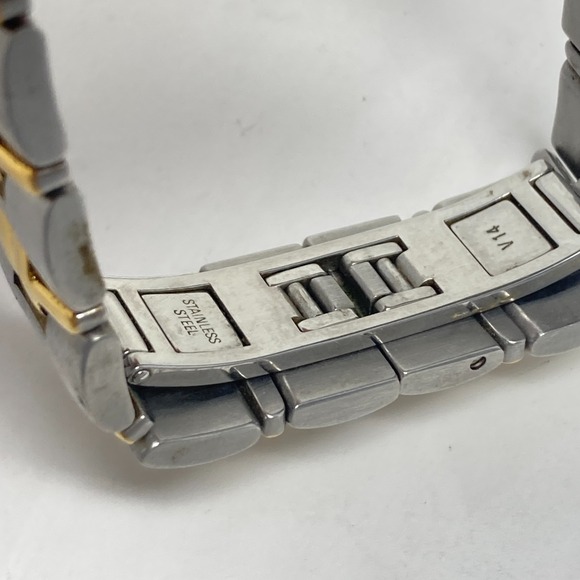 Movado Olympian Watch Men 36mm Silver Gold Tone Date 81.E2.887.2 New Battery 7" - Picture 13 of 14